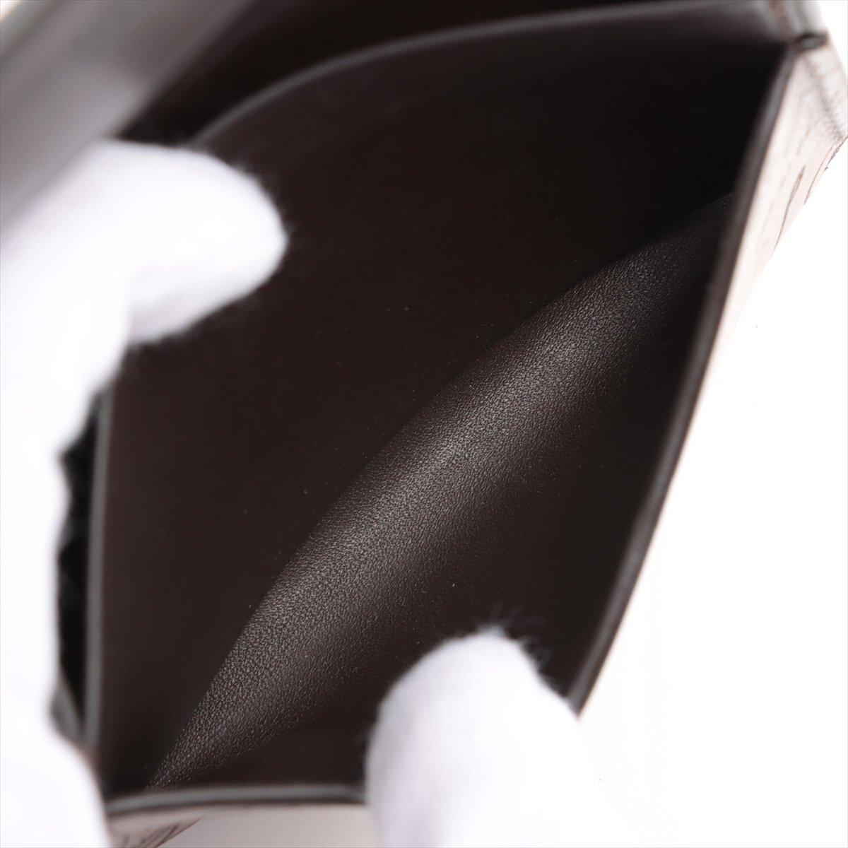1円■美品■現行品■ベルルッティ■インブイア カリグラフィ レザー カードケース 本革 二つ折り ブラウン 茶色 紳士 メンズ EEM T23-3の画像5