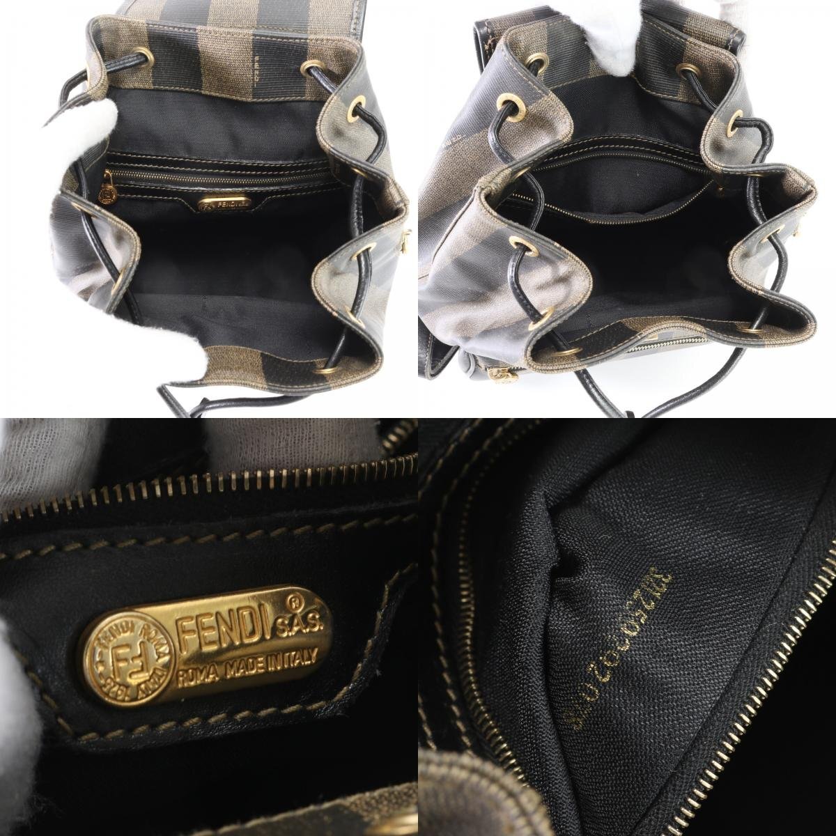 1 jpy # beautiful goods # Vintage # Fendi #pe can leather rucksack rucksack backpack shoulder bag lady's EHM U3-3
