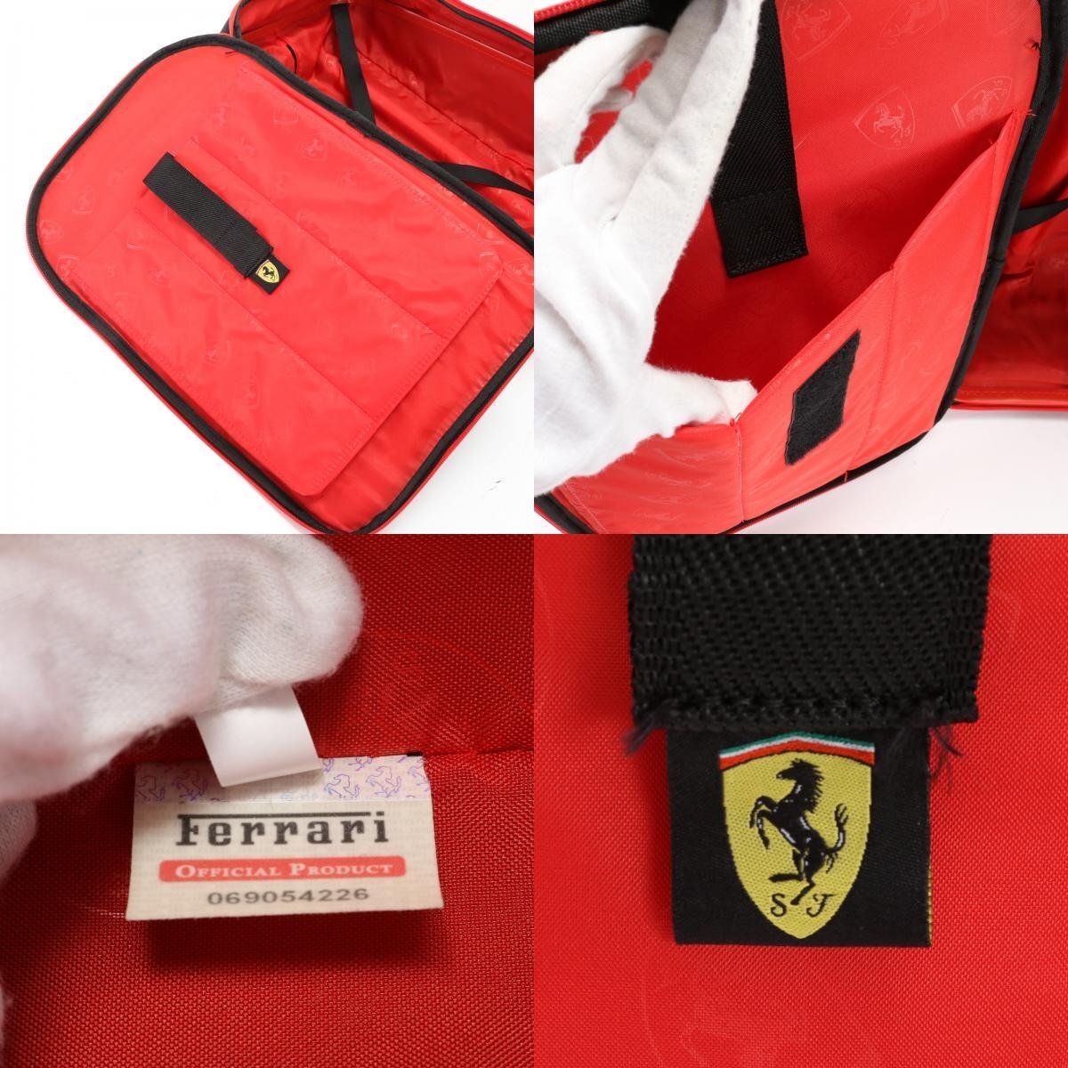 1円■美品■ERRARI フェラーリ スーツケース キャリーケース ボストン バッグ 出張 旅行 トランク ブラック 黒 紳士 A4 メンズ EEM W16-1_画像9