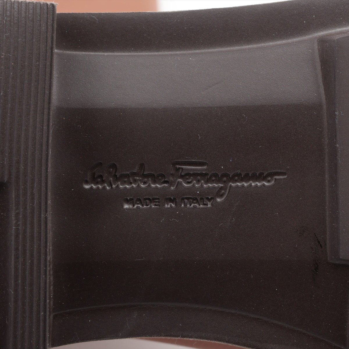 新品同様 サルヴァトーレフェラガモ ガンチーニ レザー ロング ブーツ ブラウン 7 24.5cm 相当 靴 シューズ 革 レディース EEM W32-3_画像8