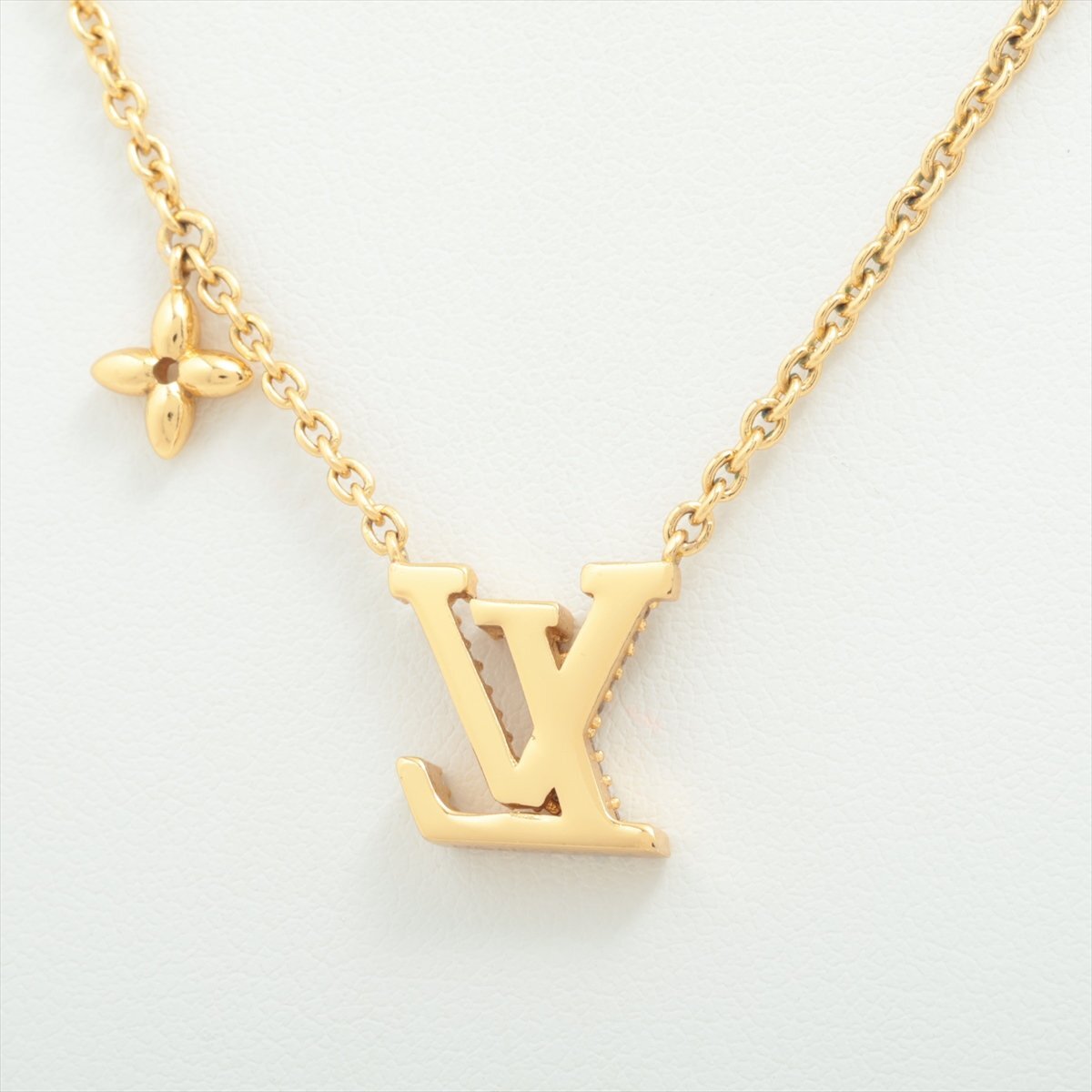 1 jpy Louis Vuitton kolieLV Aiko nikM00596 necklace Gold rhinestone pendant accessory lady's MMM K31-5