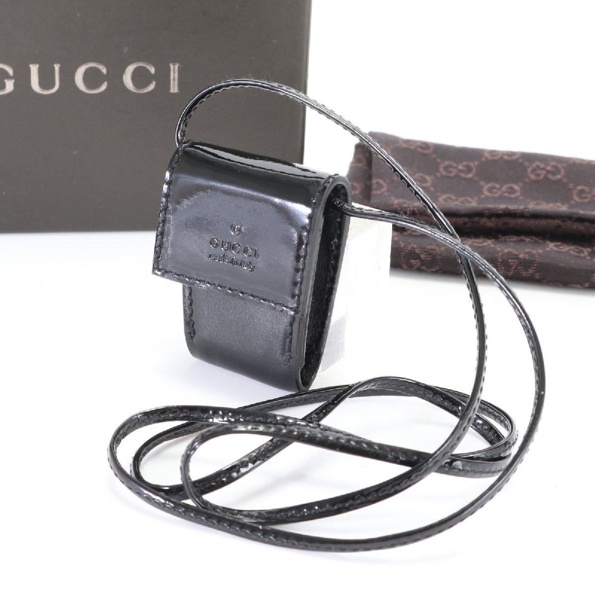 1 иен # превосходный товар # Gucci # pick кейс колье кожа натуральная кожа черный чёрный гитара основа мужской женский MHM J115-2