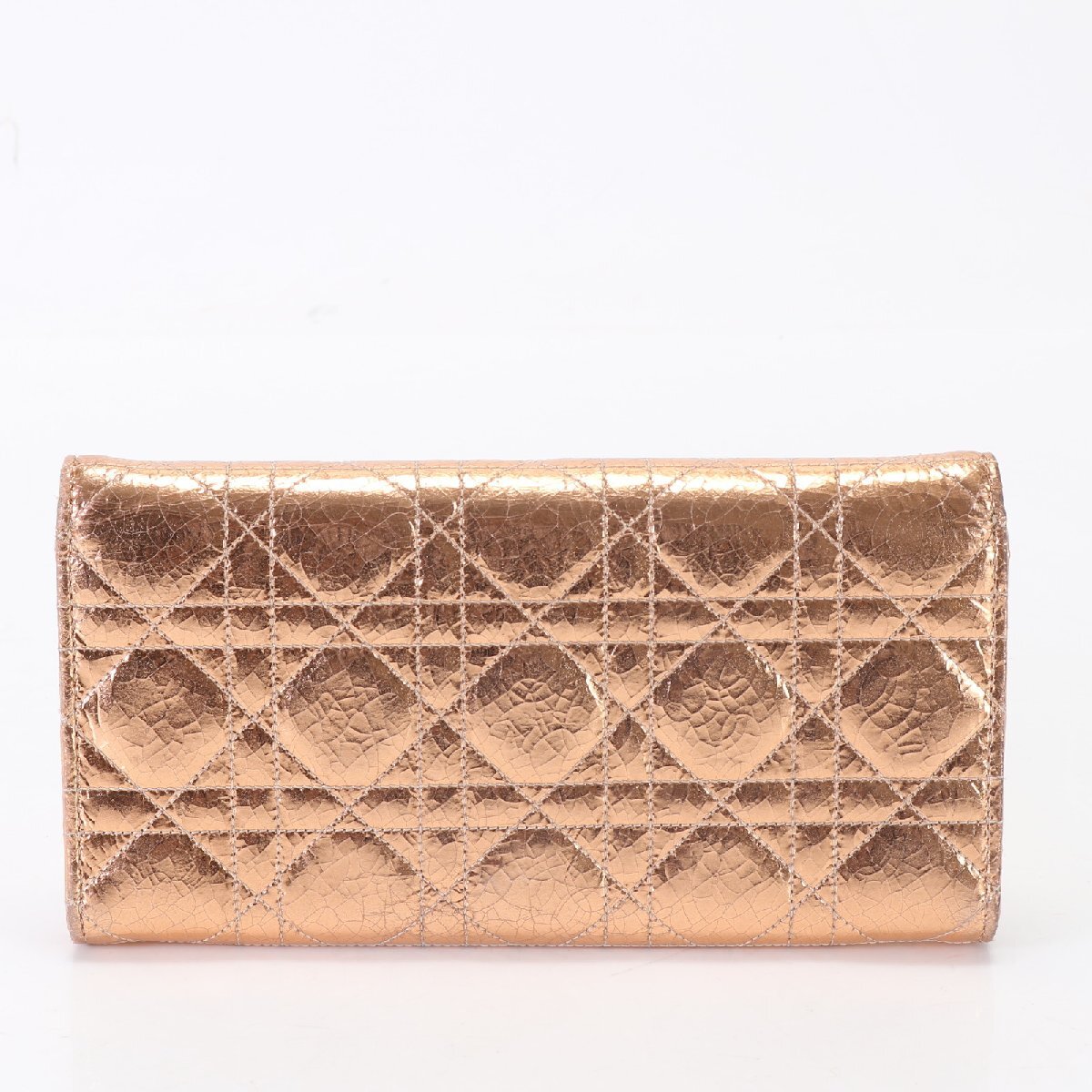 1 jpy Christian Dior kana -ju metallic long wallet 33-MA-0176 long wallet leather pink gold lady's MFM K6-7