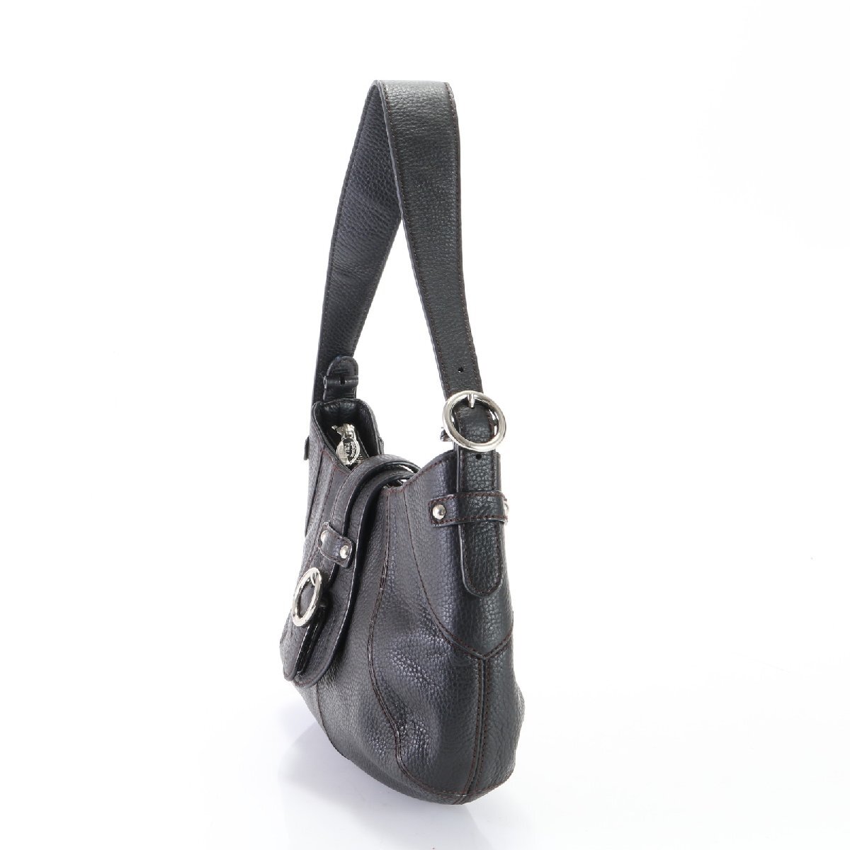 1 иен # Furla # кожа # сумка на плечо плечо .. большая сумка рука ходить на работу популярный стандартный черный серебряный металлические принадлежности женский EET E3-4