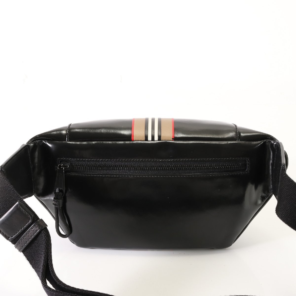 1 иен # прекрасный товар # Burberry # Sony bam сумка # полоса #2WAY сумка-пояс плечо сумка "body" кожа мужской AET 0829-T23
