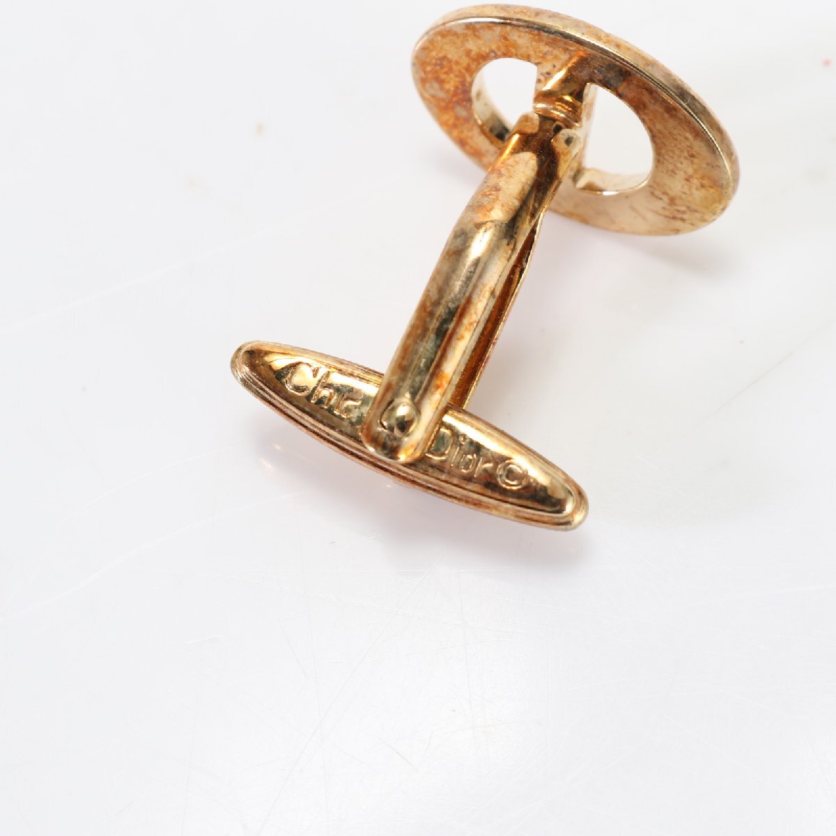 1 jpy # Christian Dior # summarize 3 point set cuffs tiepin Gold CD Logo accessory formal suit men's MNE 1128-E8