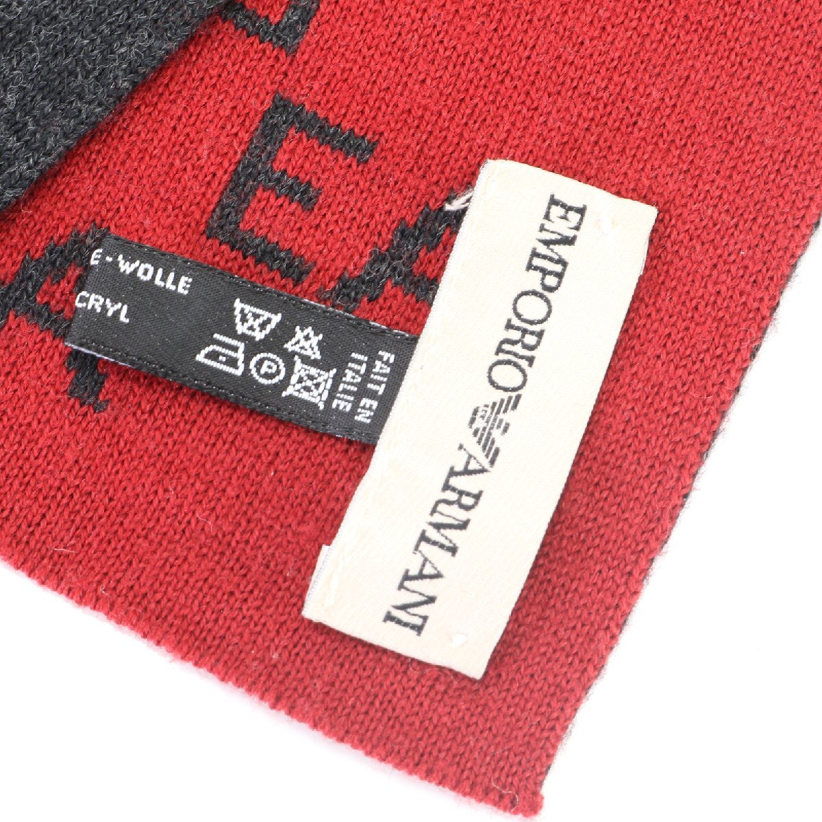 1 иен # прекрасный товар # Emporio Armani # Eagle EA Logo muffler осень-зима средства защиты от холода красный джентльмен мужской EHM K14-2