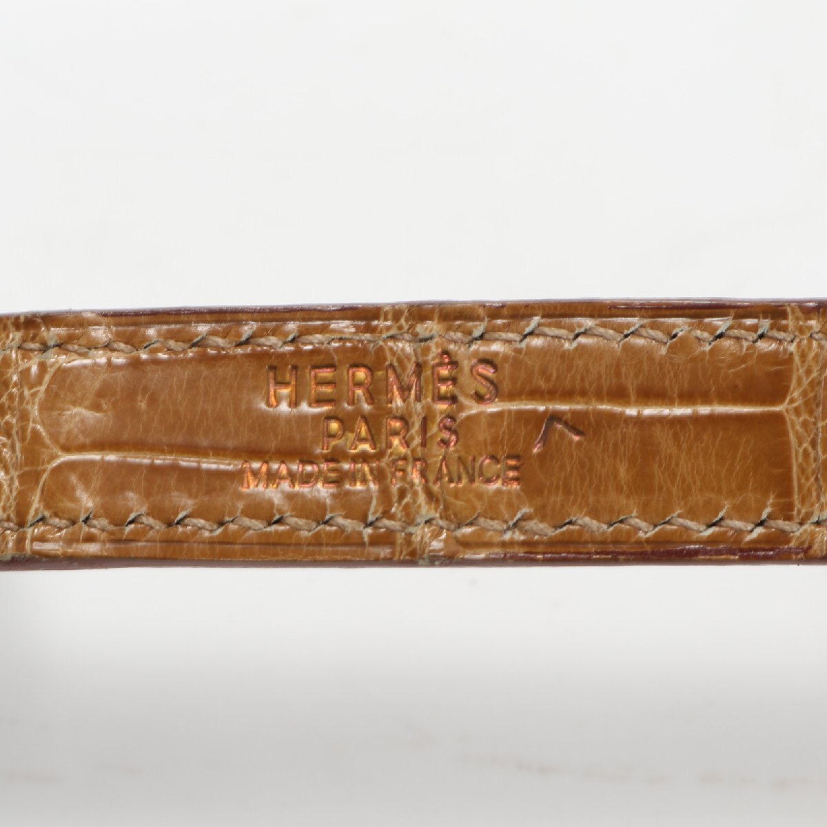 1 иен превосходный товар Hermes *C печать Polo подвеска крокодил кожа плечо ремешок Gold металлические принадлежности сумка мужской женский ENT 1106-N1