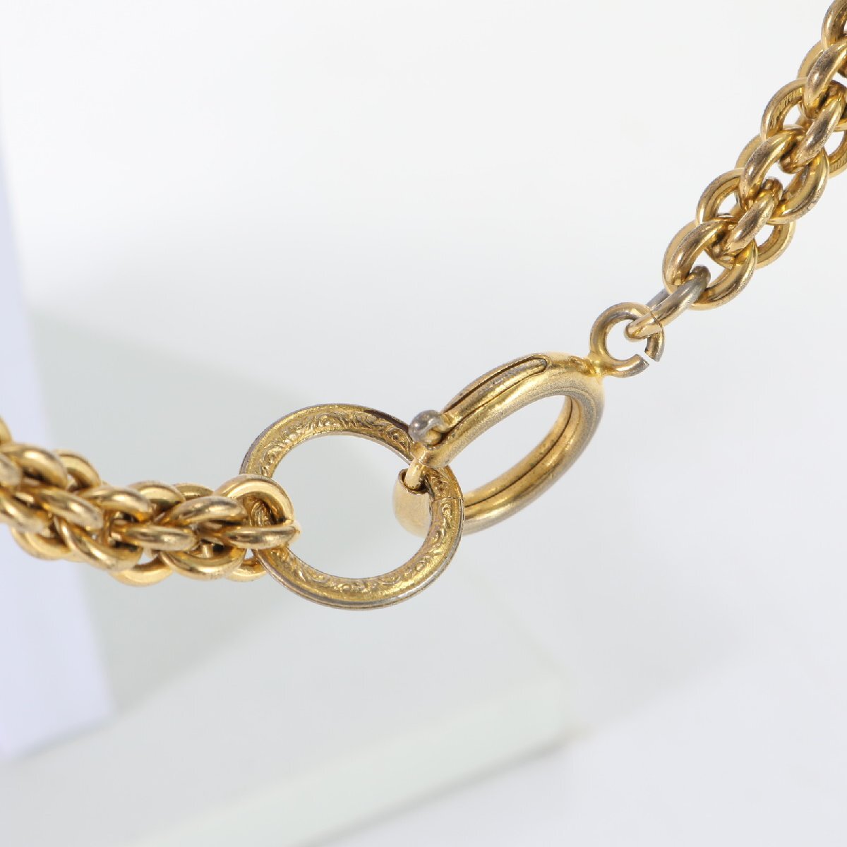 1 jpy # beautiful goods # Vintage # Chanel # here Mark chain lamp body accessory necklace Gold lady's men's MHM J6-5