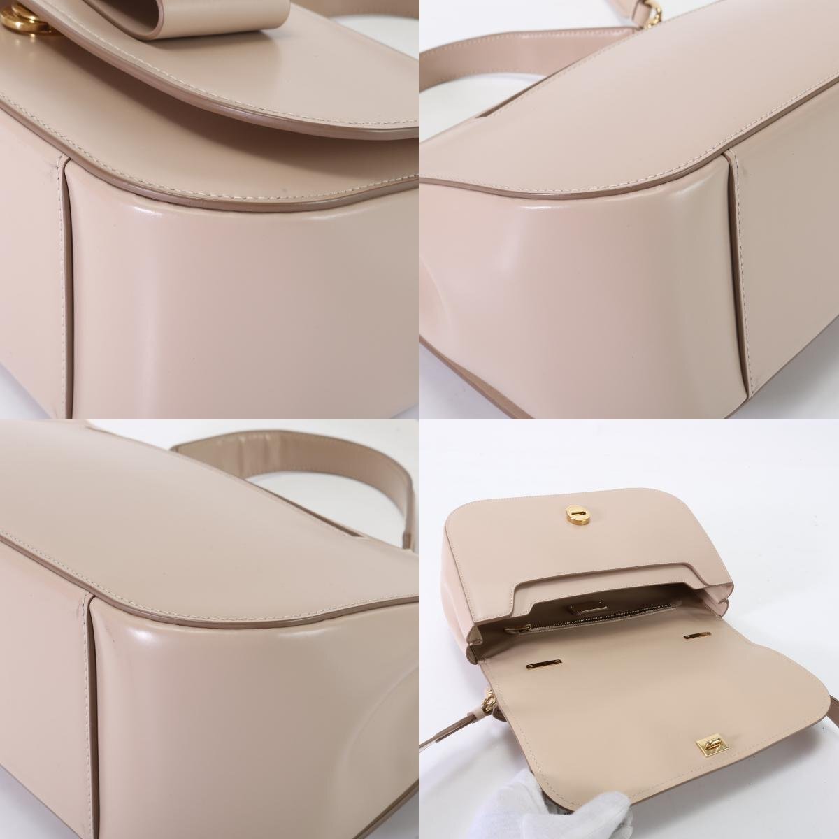 1 jpy ultimate beautiful goods Salvatore Ferragamo vala ribbon leather 2WAY shoulder bag diagonal .. Cross body hand lady's EEM U14-4