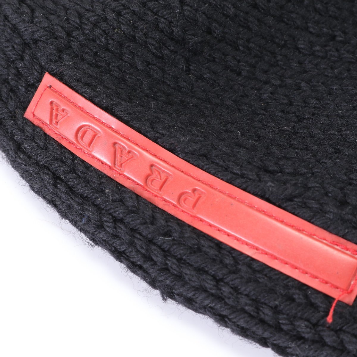 1 иен # прекрасный товар # Prada спорт Beanie вязаная шапка вязаная шапка черный чёрный шляпа одежда мужской женский EEM U17-9