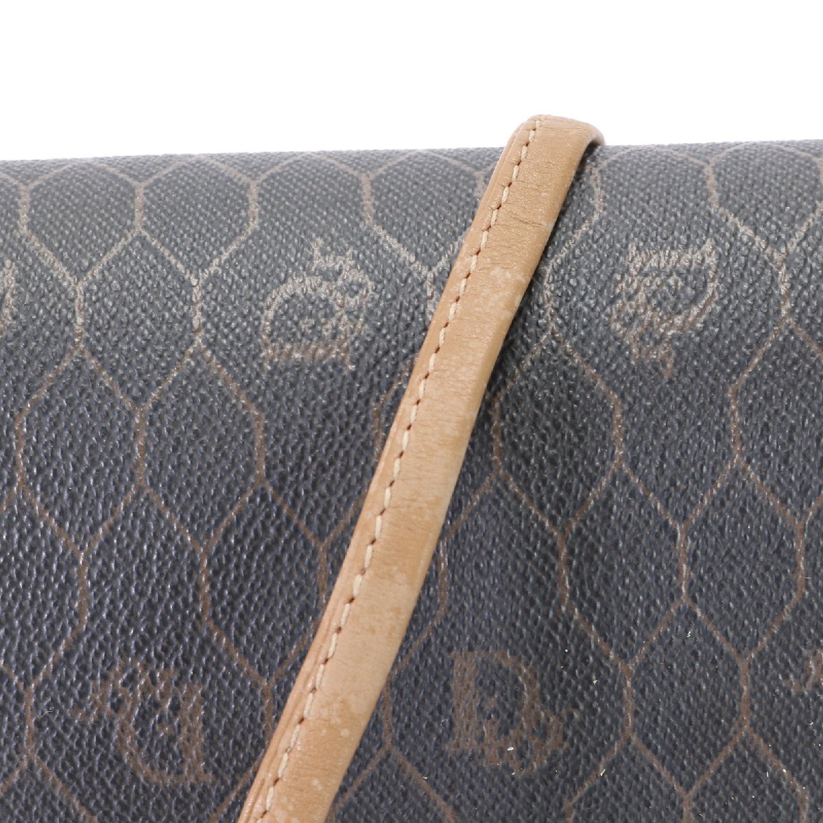 1 иен # превосходный товар # Vintage # Christian Dior # соты рисунок кожа сумка на плечо наклонный .. рука натуральная кожа женский YYM U10-6