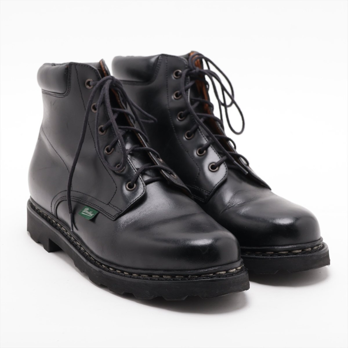 1円■美品■PARABOOT パラブーツ■レザー レースアップ ショート ブーツ 6.5 82514 ブラック 黒 本革 靴 メンズ ブランド EEM U43-9_画像2