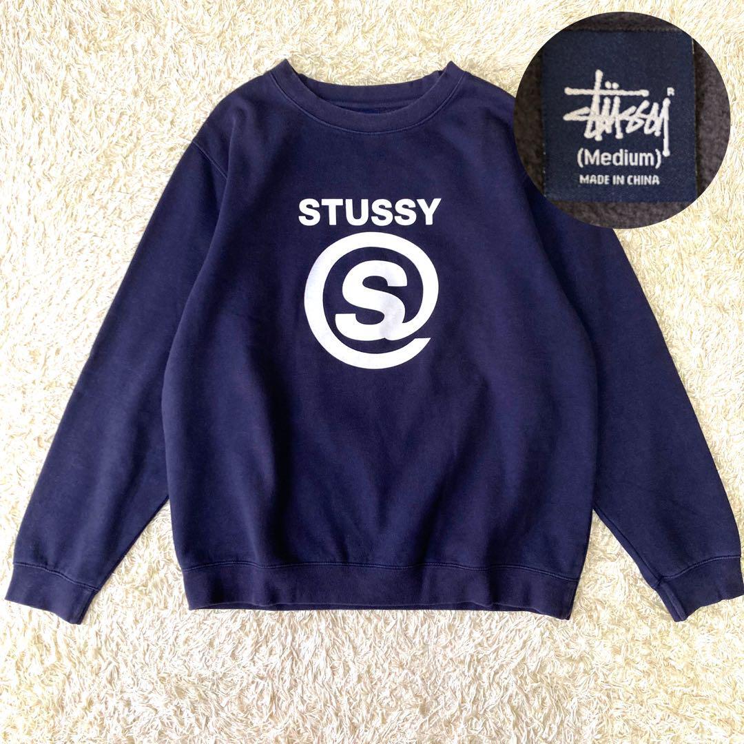  редкий дизайн STUSSY темно-синий бирка тренировочный футболка принт Stussy тянуть over темно-синий большой Logo te Caro go