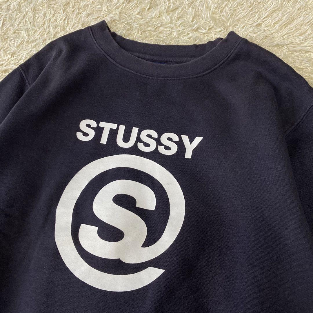  редкий дизайн STUSSY темно-синий бирка тренировочный футболка принт Stussy тянуть over темно-синий большой Logo te Caro go