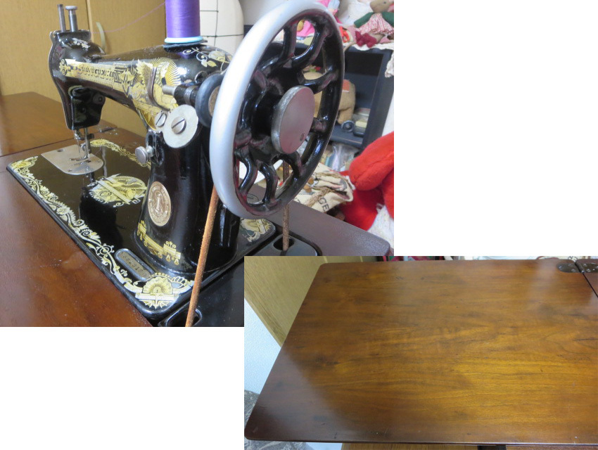 * antique * maintenance * restore settled gorgeous .SINGER singer stepping sewing machine two step 