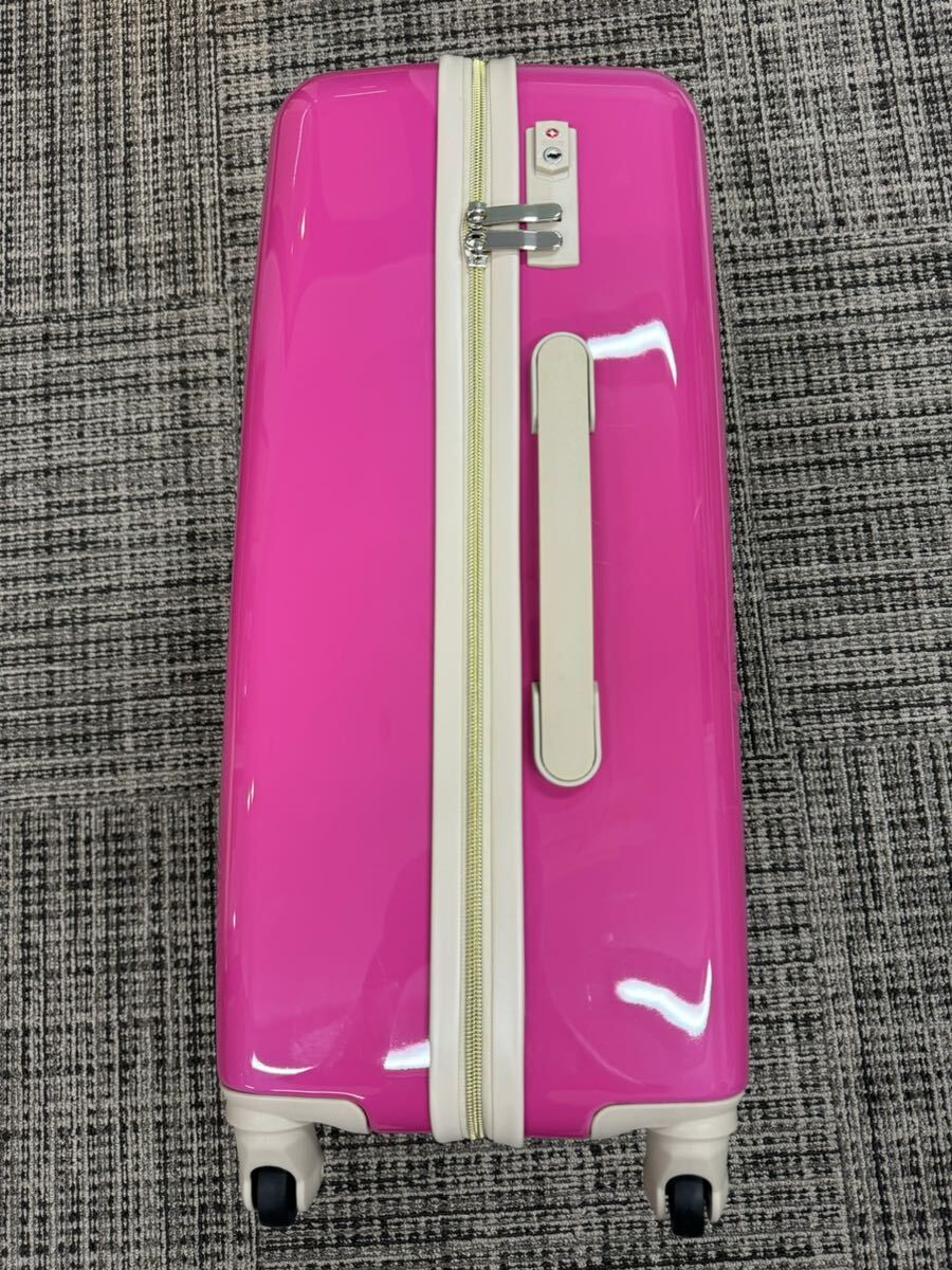 【未使用】ハローキティ キティ キャリーケース スーツケース 軽量 旅行用 鍵付 いちご柄 ピンク SR703の画像5