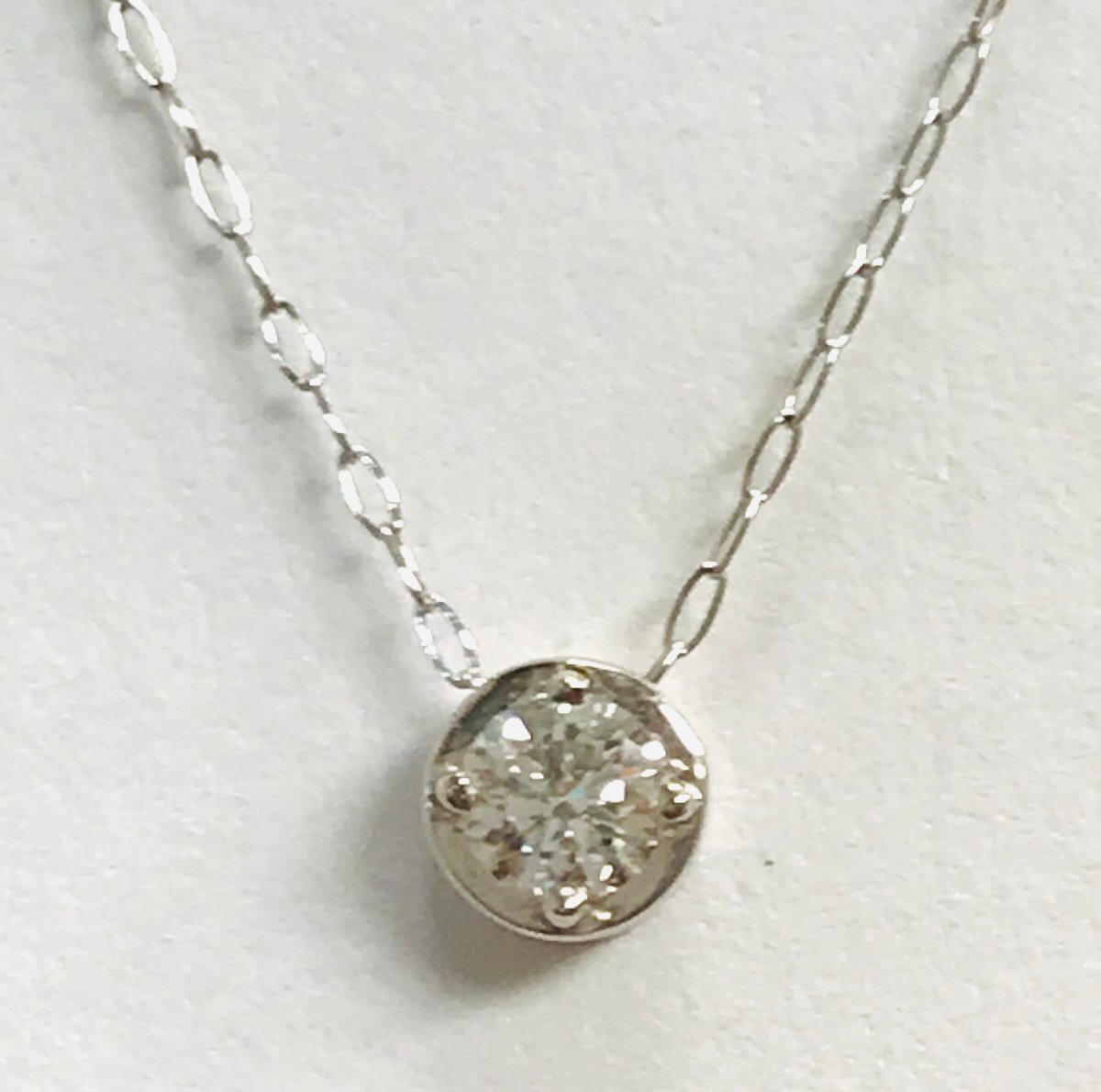 【ラッピング不可】 K10WGホワイトゴールド 一粒ダイヤネックレス 0.15ct N13 qoj.YOD37 ダイヤモンド