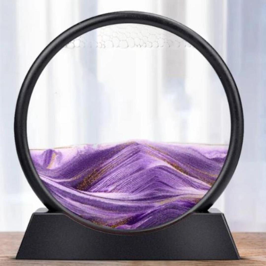 サンドピクチャー 置物 神秘的 アート 流砂絵 サンドアート 癒し　紫　パープル_画像1