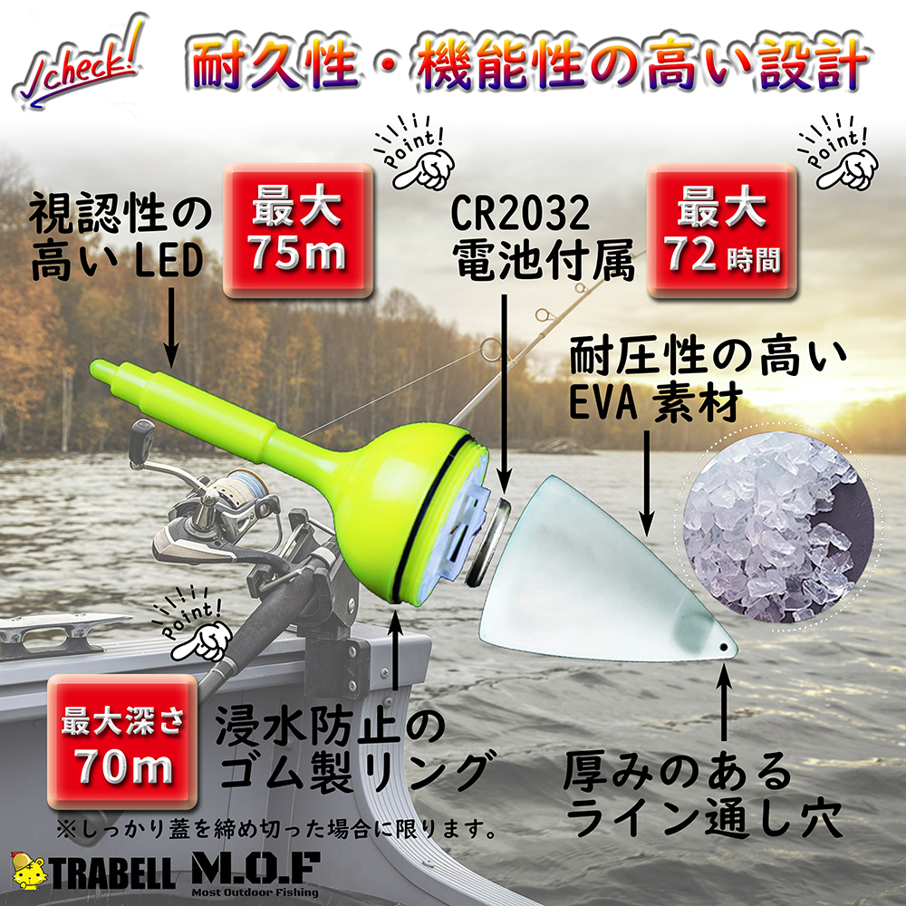 変色電気ウキ 40g/50g選択可 2個 電池付属 沈むと色が変わる 釣り フィッシング 釣果アップ 爆釣 仕掛け