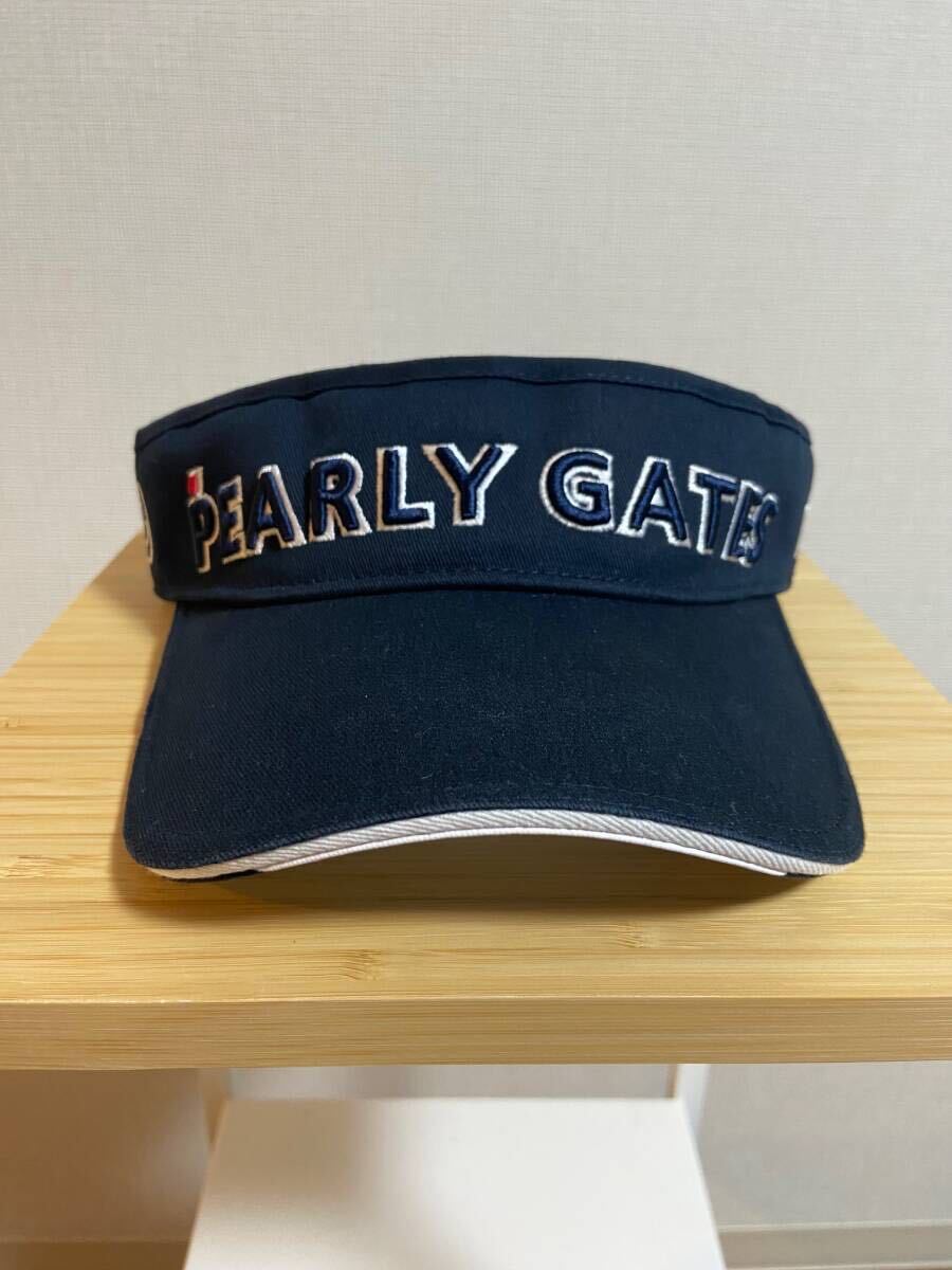 【断捨離1円スタート】 【レア品】【美品】限定モデル PEARLY GATES パーリーゲイツ 東京 TOKYOモデル サンバイザー NAVY ネイビー 正規品_画像2