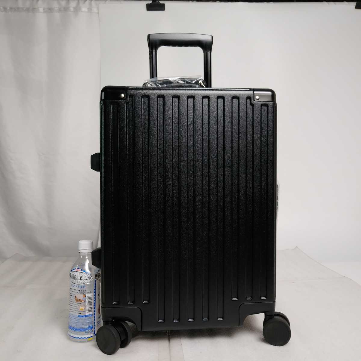 ② black S size aluminium frame frame case suitcase 8 wheel side hook cup holder stock disposal 