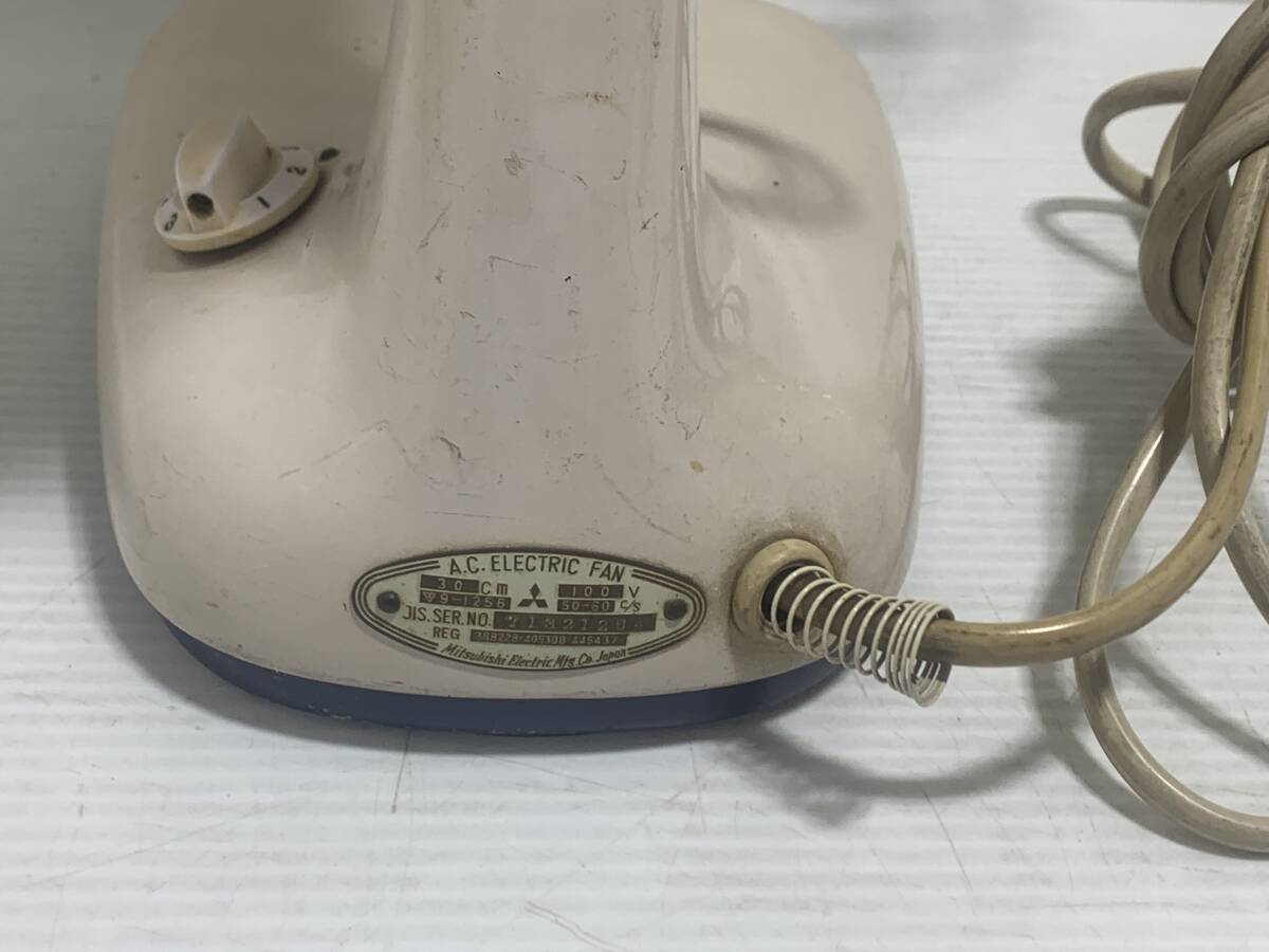 190210◆MITSUBISHI A.C.ELECTRIC FAN 扇風機 30ｃｍ DM-12GD 昭和レトロ 細目標準扇 写真追加あり◆Mの画像9