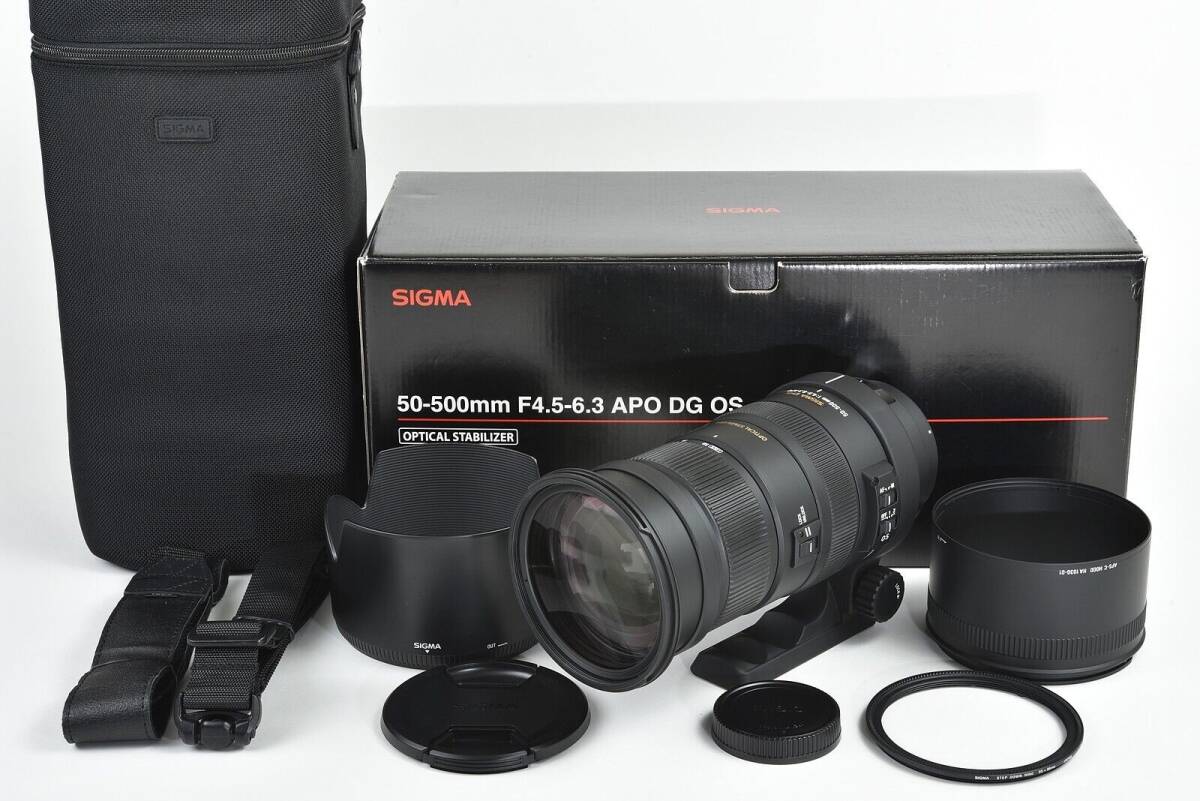 ★美品★ 希少 品薄 即決 シグマ SIGMA APO 50-500mm F4.5-6.3 DG OS HSM 望遠ズームレンズ シグマSAマウント用 付属品完備！（R4-466K10)_画像1