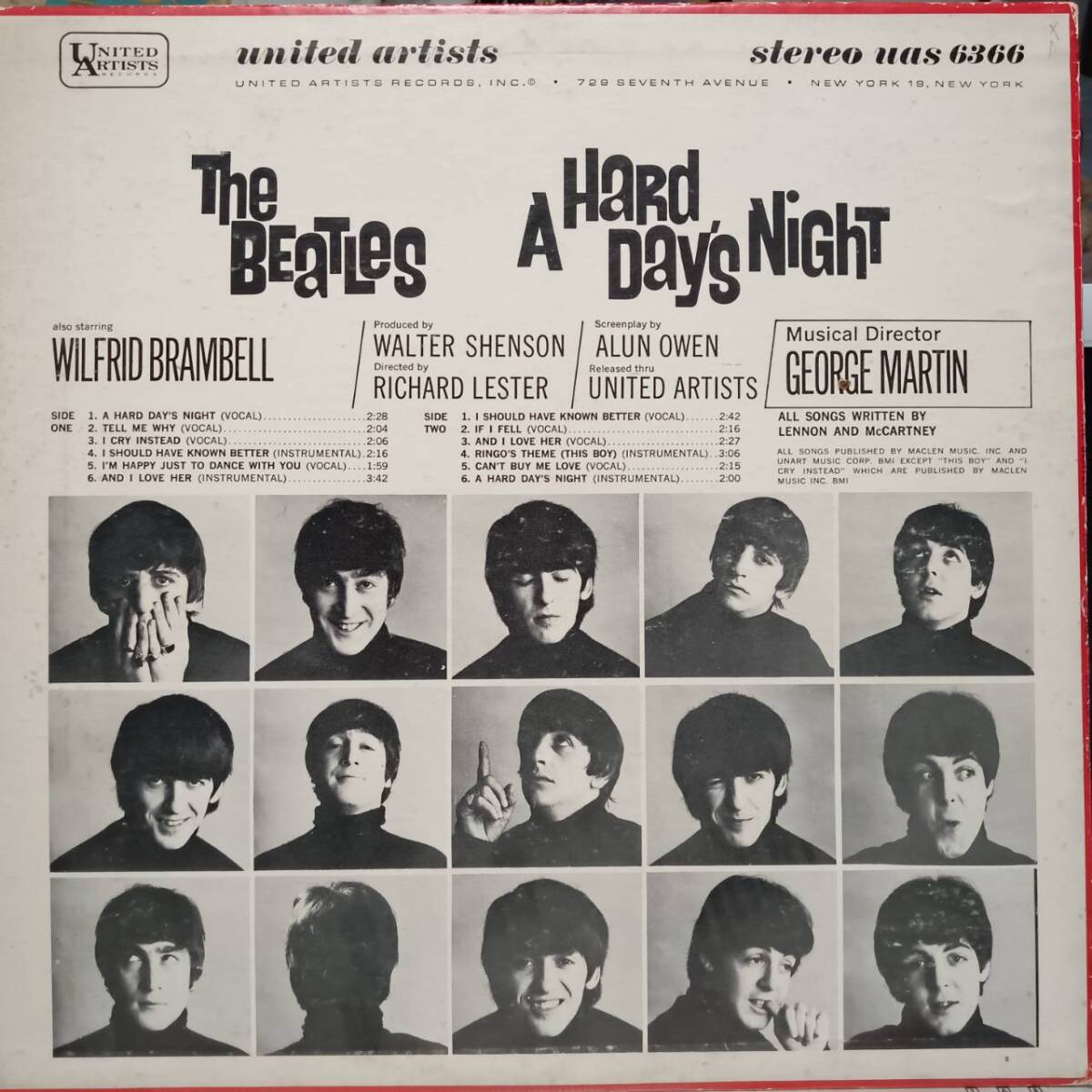 米United ArtistsオリジLP 高音質 耳マークあり MONO盤 Beatles / O.S.T. / A Hard Day's Night 1964年 UAL 3366 Plastylite Pressing！_画像3