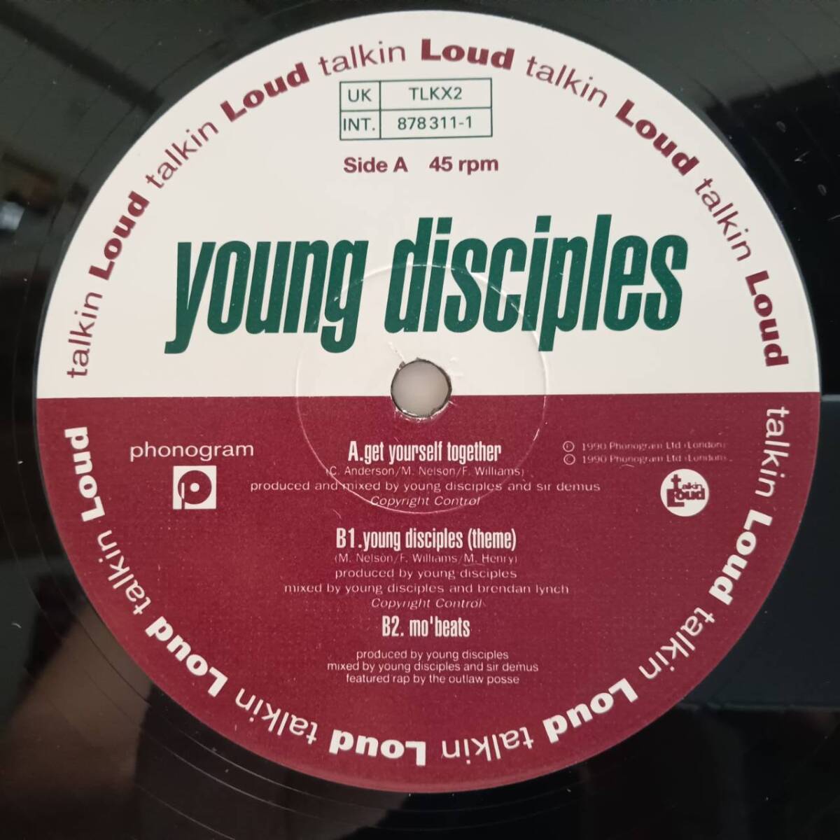 英Talkin' Loudオリジ12インチ！Young Disciples / Get Yourself Together 1990年 TLKX2 Acid Jazz 名曲！Har-You Percussion Group_画像2
