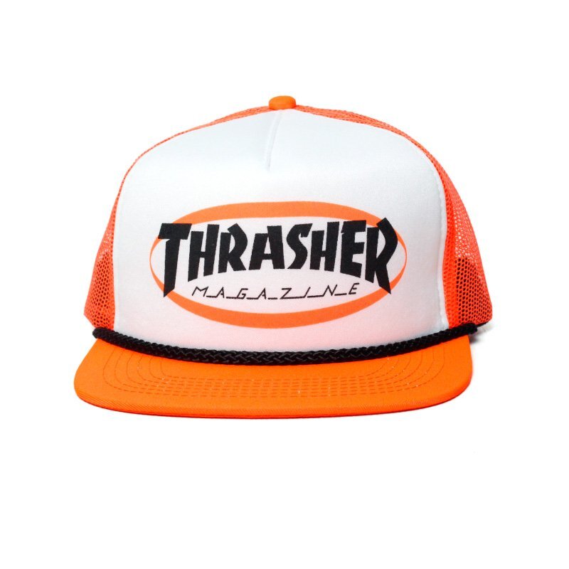 新品 THRASHER スラッシャー US企画 トラッカーキャップ メッシュキャップ 5パネル スポンジ オールド オレンジ_画像2