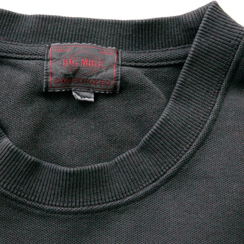 新品 BIGMIKE ビッグマイク ヘビーウェイトTシャツ 半袖 鹿の子素材 サングラスポケットT ピグメント加工 オフブラック 黒 XL_画像3