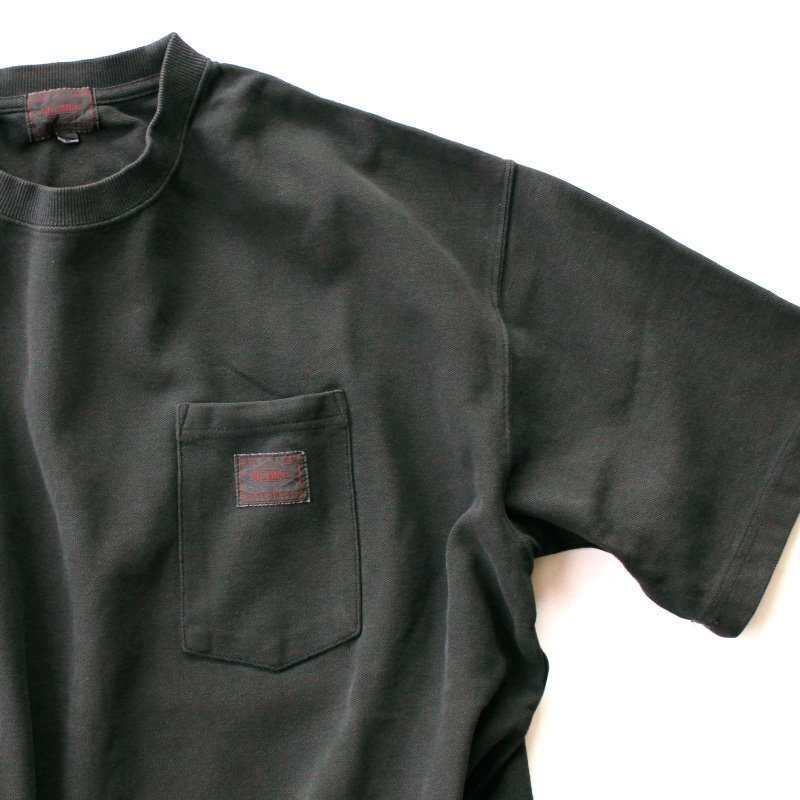 新品 BIGMIKE ビッグマイク ヘビーウェイトTシャツ 半袖 鹿の子素材 サングラスポケットT ピグメント加工 オフブラック 黒 XL_画像1