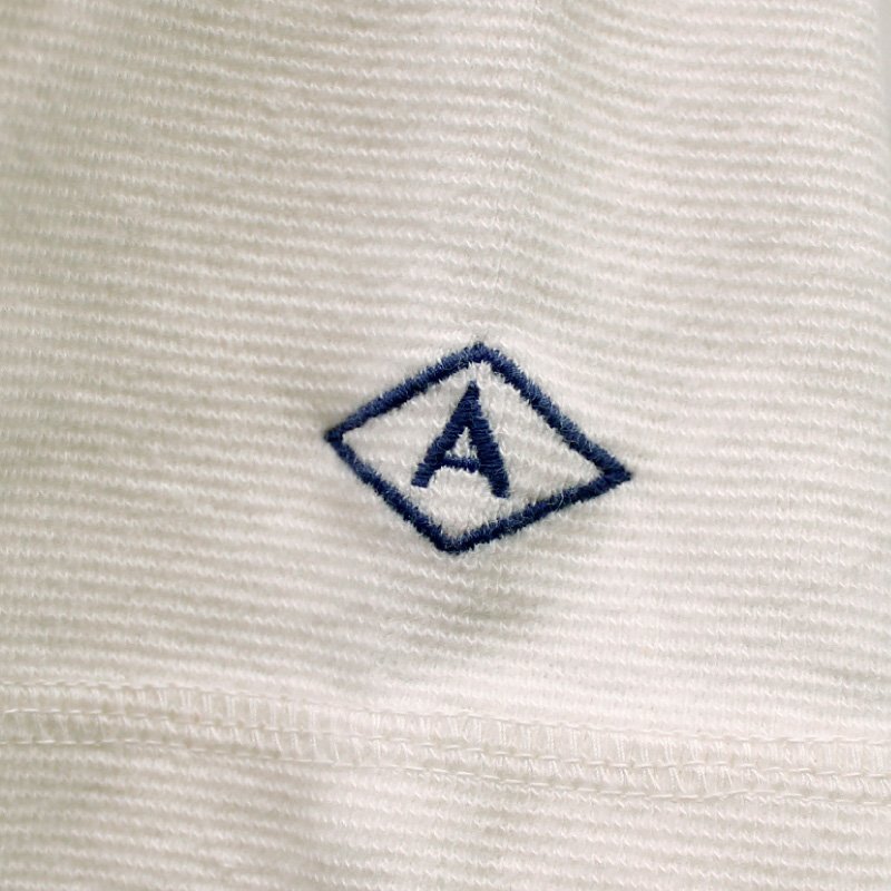 新品 ALMOND SURFBOARDS リブニット ヘビーウェイトTシャツ 七分袖 オフホワイト ナチュラル 生成り L 日本製 アメカジ ブランドの画像4
