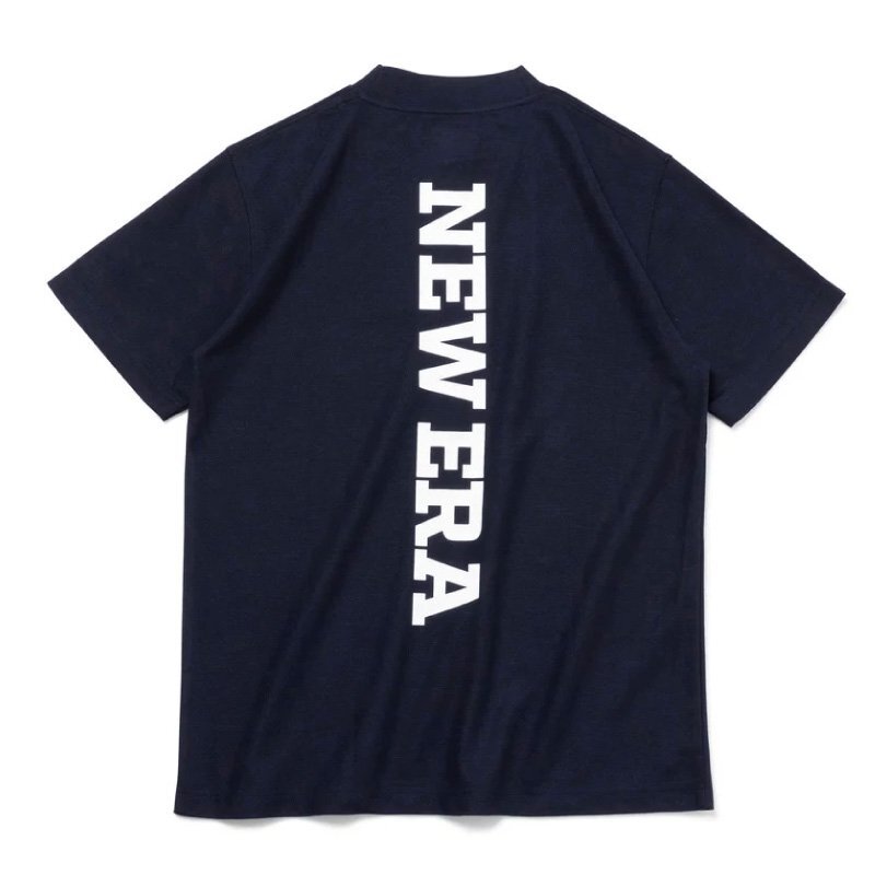 新品 ニューエラゴルフ モックネックシャツ ミッドネック Tシャツ 半袖ゴルフシャツ 吸汗速乾 ネイビー 紺 XL LL 2L メンズ NEWERA GOLF_画像3