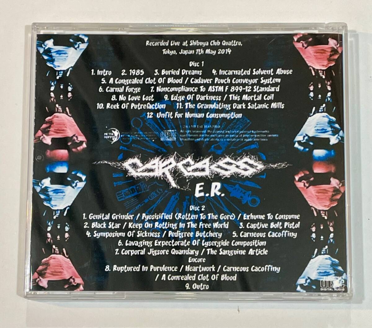 [2CD-R] Carcass E.R. [Live at Shibuya Club Quattro, Tokyo, Japan 7th May 2014] カーカス ビル・スティアー Bill Steerの画像2