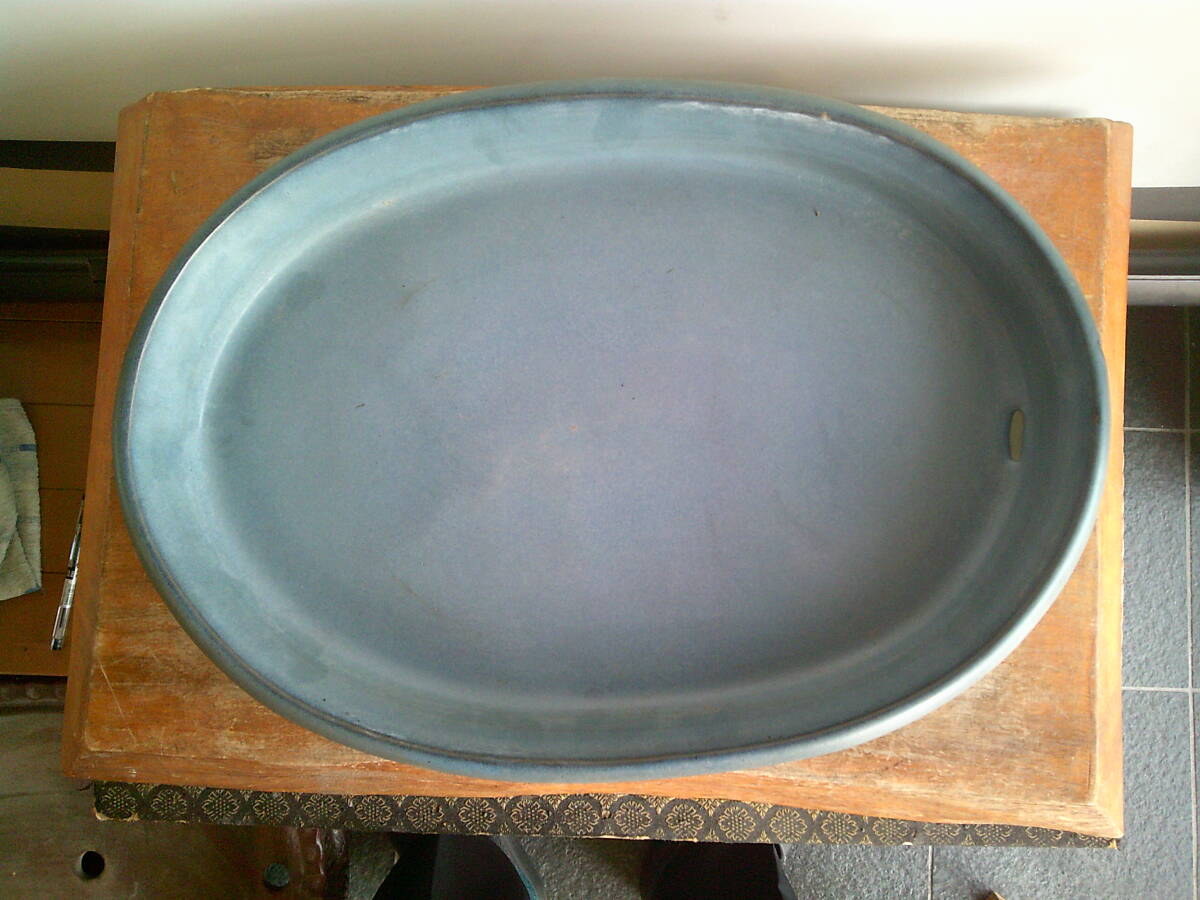 【蟹園】常滑鉢 古い水盤（特大鉢）Ａ-291の画像2