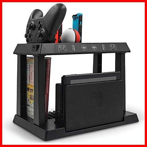 Nintendo Switch用 充電スタンド 大容量 収納ラック ホルダー Switchドック Proコントローラー/ポケモンボール/Joy-Con全部充電
