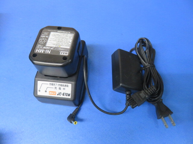 MAX ガスネイラ用の充電池(バッテリー)JP-H606+JC-610Mセット(充電器+ACアダプター+ACコード)送410の画像1