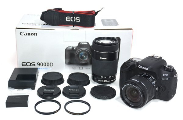 ★極美品！Canon キャノン EOS 9000D ダブルズームキット デジタル一眼 カメラ 元箱付！★の画像1