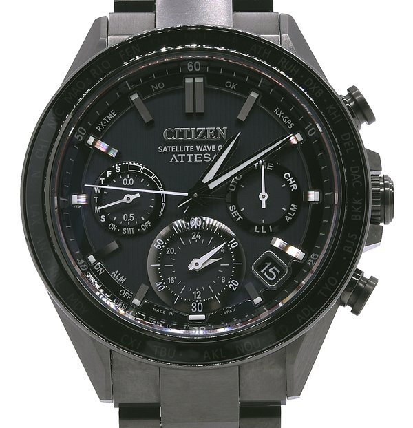 ★未使用！CITIZEN シチズン ATTESA アテッサ ACT Line CC4055-65E F950-0029S01 ブラックチタンシリーズ エコ・ドライブ電波時計 メンズ★_画像1