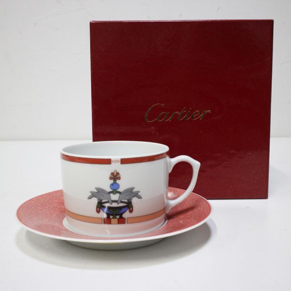 【美品】カルティエ リモージュ カップ & ソーサーメゾンベンティーネフランス製コーヒーカップCartier LIMOGES LA MAISON VENITIENNEの画像1