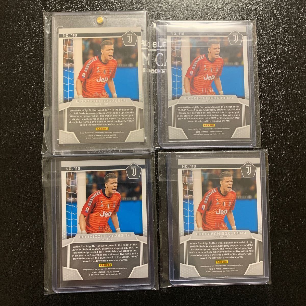 2018-19 panini treble soccer wojciech szczesny 1of1 含む4枚 rainbow 1/1、9/25、31/49、57/75 シュチェスニー ユベントスの画像2