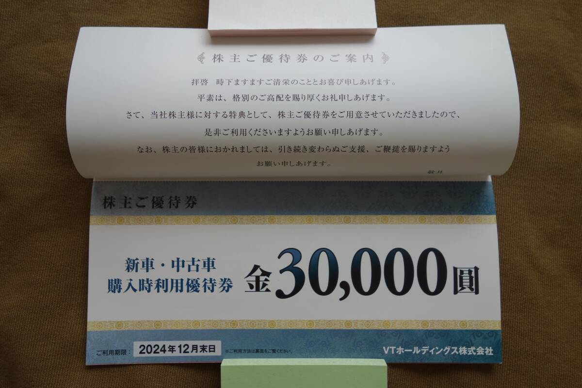 2024年１２月末日まで VTホールディングス 株主優待券 キーパーLABOサービス利用割引券 車検時利用優待券などの画像2