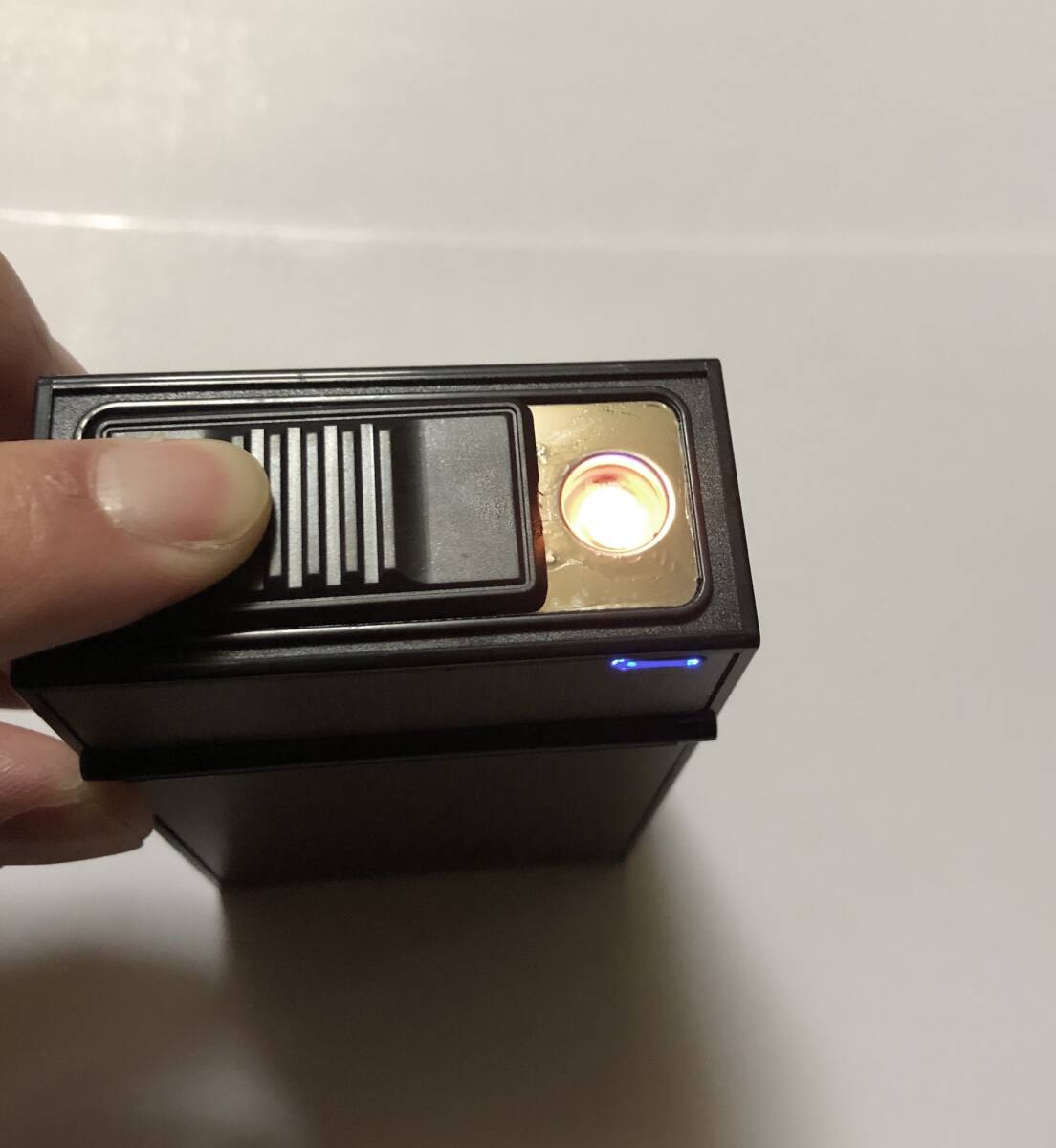 タバコケース 電子ライター 内蔵 グレー USB充電 アルミ b_画像6