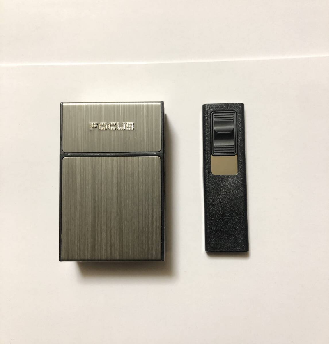 タバコケース 横 電子ライター付き グレー USB充電 gの画像6
