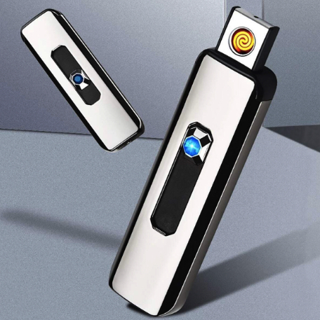 USB 充電式 ライター 電子ライター 黒 ブラック タバコ 軽量 bの画像4