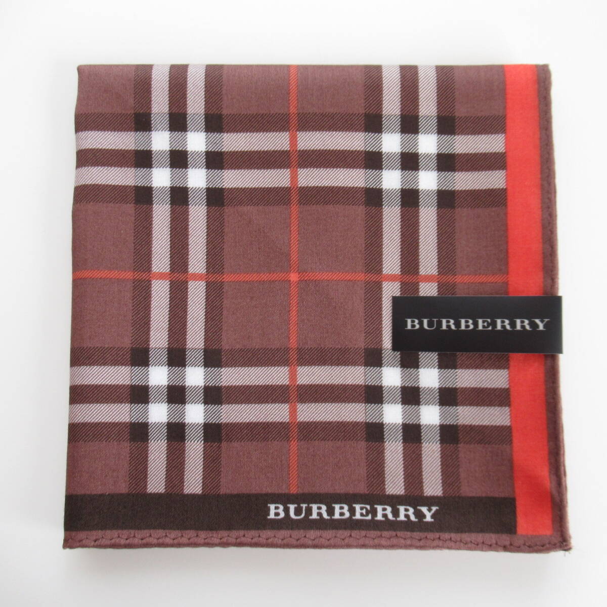 ■未使用　BURBERRY バーバリー　大判　ハンカチ　チェック　ブラウン■_画像1