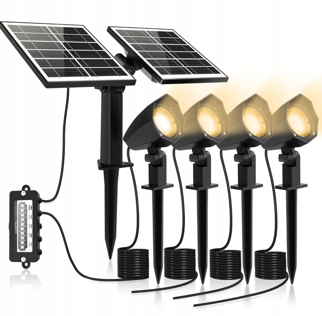 ソーラーライト 屋外 ガーデンライト ソーラー LED スポットライト 分離式 2段階調光 4500mAh大容量 IP66防水 4灯セット パスライト 高輝度の画像1