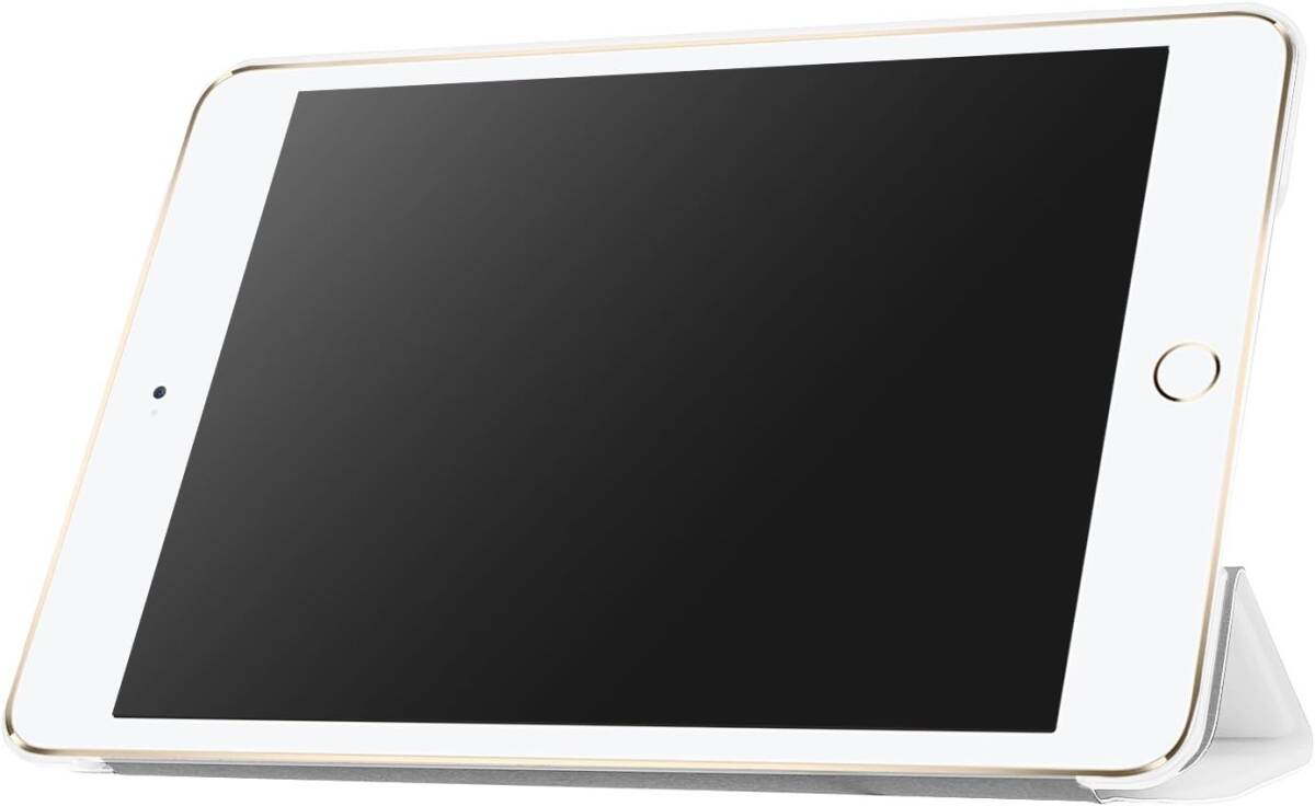 iPad mini 1/2/3 用 PU レザーカバー +ハードケース 超薄 軽量型 スタンド機能 スマートカバー ケース 三つ折 ホワイト 白_画像5